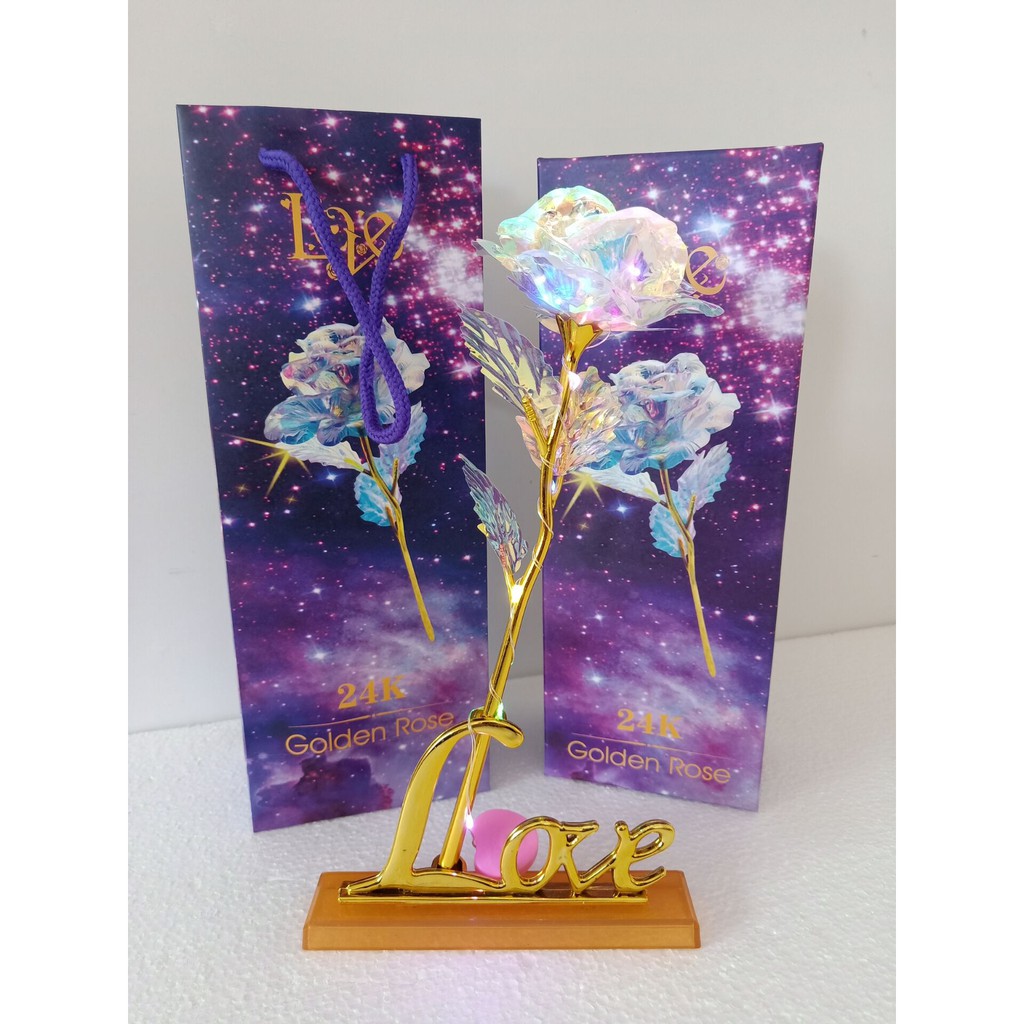 Quà 8/3 Cho Bạn Gái, Cho Mẹ, Cho Vợ Ý Nghĩa - Bông Hồng Galaxy Phát Sáng Đế Chữ Love | BigBuy360 - bigbuy360.vn