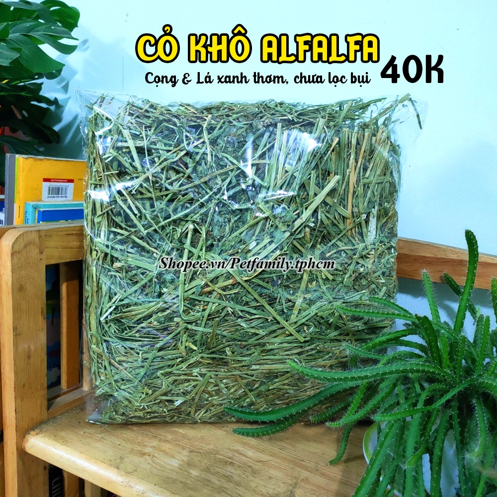 1Kg Cỏ Alfalfa Khô - Cỏ Linh Lăng Khô - Thức Ăn Thỏ Bọ