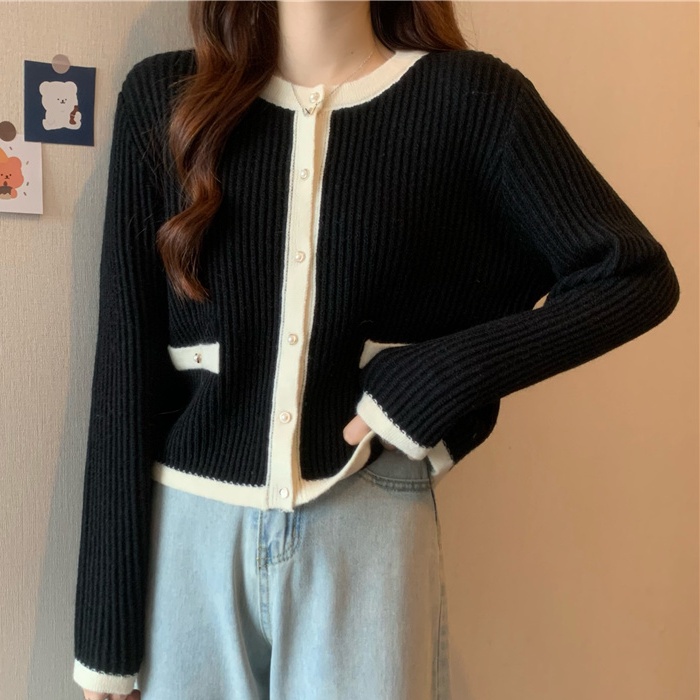 Áo Khoác Len Cardigan Màu Trơn Dáng Ngắn Thời Trang Thu Đông Cho Nữ Thẻ