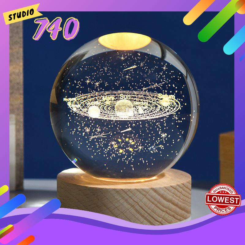 Trang Trí Đèn Ngủ Hệ thống năng lượng mặt trời phát sáng Crystal Ball Night Light Cloud Rain Cloud Astronaut Đồ trang trí Giáng sinh Gửi quà tặng sinh nhật bạn cùng lớp