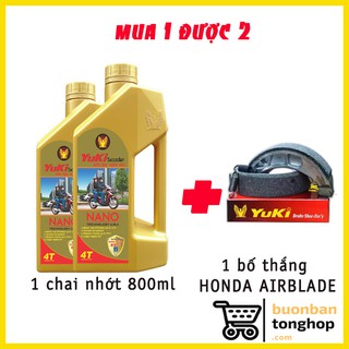 [COMBO] Nhớt xe Tay ga Yuki Scooter SN 10W40 800ml (01chai) +Tặng 1 bố thắng xe Tay ga trị giá 80.000đ