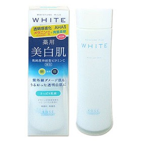 Nước hoa hồng dưỡng trắng da Kose Moisture Mild White 180ml của Nhật