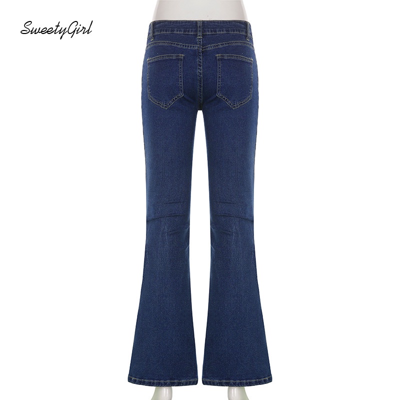 Quần Ống Loe Thêu Họa Tiết Thời Trang Đường Phố Dành Cho Nữ 2022