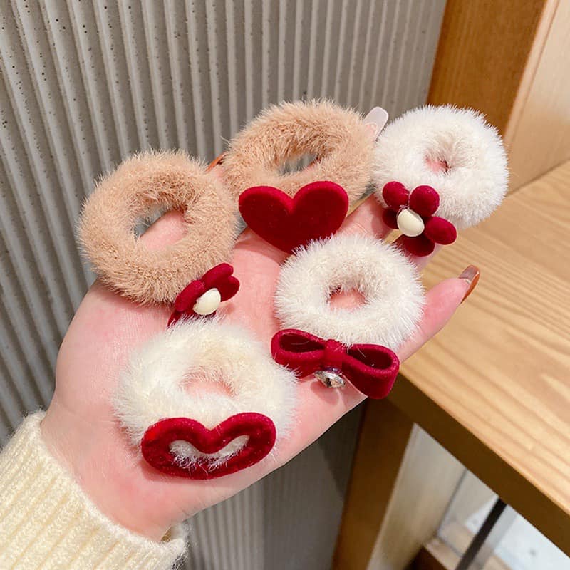 Sét 7 chun buộc tóc lông thỏ