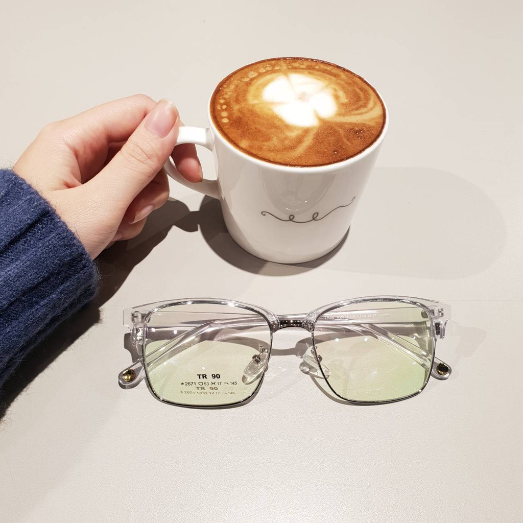 Gọng kính cận tròn cao cấp nam nữ thiết kế kim loại phối nhựa dẻo thanh lịch Liup Eyewear LU85065 có thể cắt cận