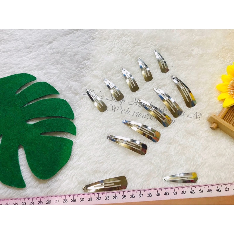 Sườn kẹp mỏ vịt, sườn kẹp giọt nước thun cột tóc nhiều màu dùng làm phụ kiện tóc handmade xinh xắn cho bé