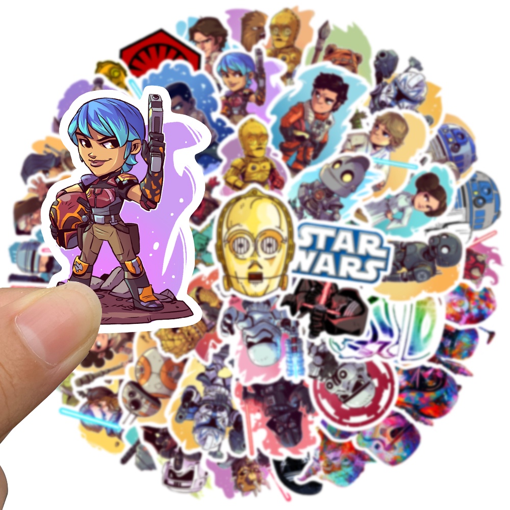 Set 10/50 Sticker Chống Thấm Nước Hình Ngôi Sao Vui Nhộn Dán Trang Trí Xe Đạp, Laptop