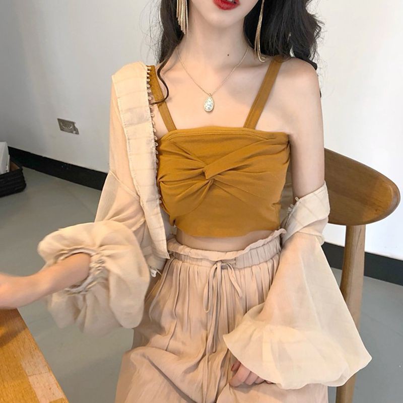 Áo Hai Dây Dáng Ôm Thời Trang Xinh Xắn Cho Nữ