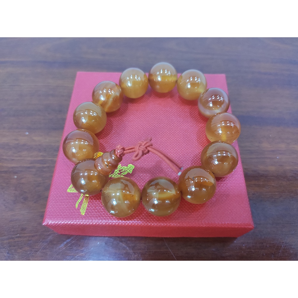 Vòng tay nhân tạo mã não đỏ 16 ly, vòng tay phong thủy đường kính hạt 16 mm