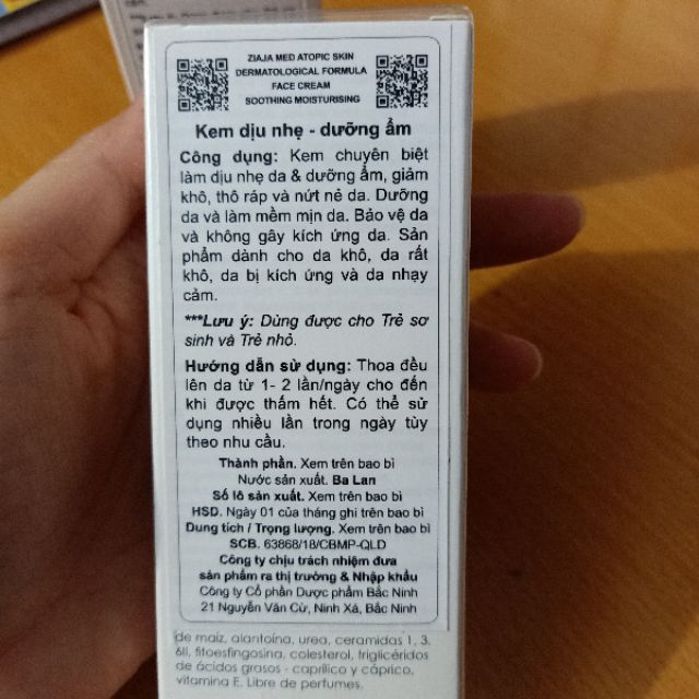 ✔️ Kem Dưỡng Ẩm Dịu Nhẹ Ziaja Med Atopic Ure 5%