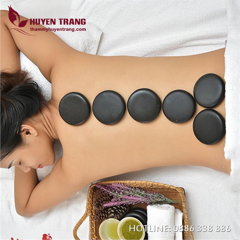 Đá massage ovan 6x8cm đá nóng tròn 8x8cm dùng trong spa thẩm mỹ viện