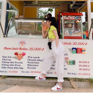 Quần baggy lưng thun màu trắng - quần baggy bigsize lưng thun mà trắng