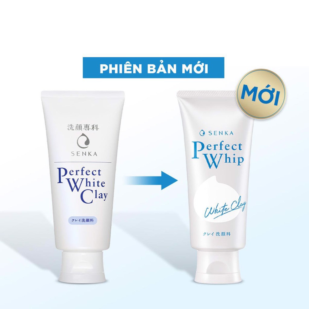 Sữa rửa mặt đất sét trắng Perfect White SENKA 120g  [COCOLUX]