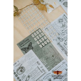 SET BACKGROUND STICKER A6 NỀN GIẤY NẾN-mẫu journal