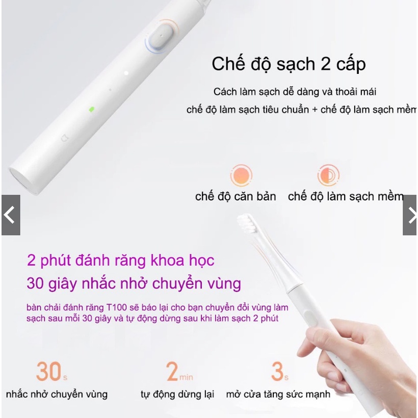 HOẢ TỐC | Bàn chải điện Xiaomi Mijia T100 | Bàn chải đánh răng XIAOMI T300 | BETC01 | MIHOANGGIA