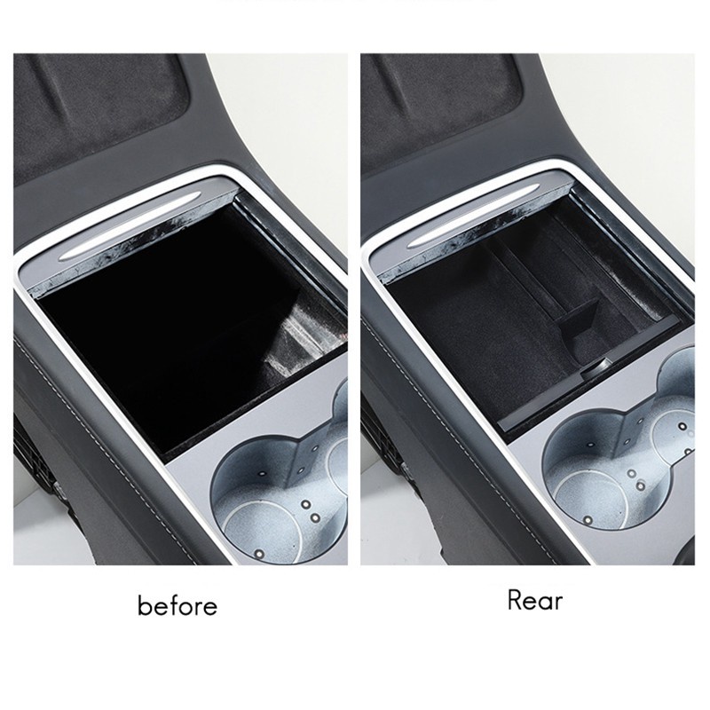 Storage Box for Tesla el 3 el Y 2021 Car Central Armrest Console Holder Auto Container Glove Organizer