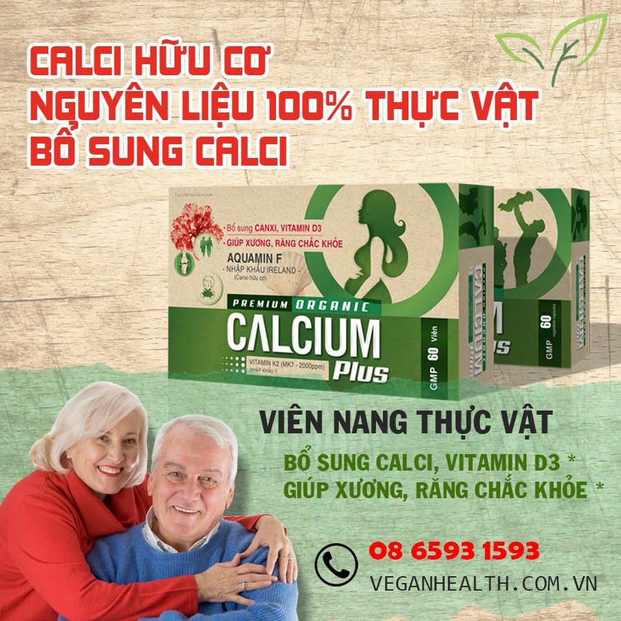 viên nang thực vật Calci hữu cơ organic plus 60 viên nang thực vật , phù hợp cho cả người ăn chay