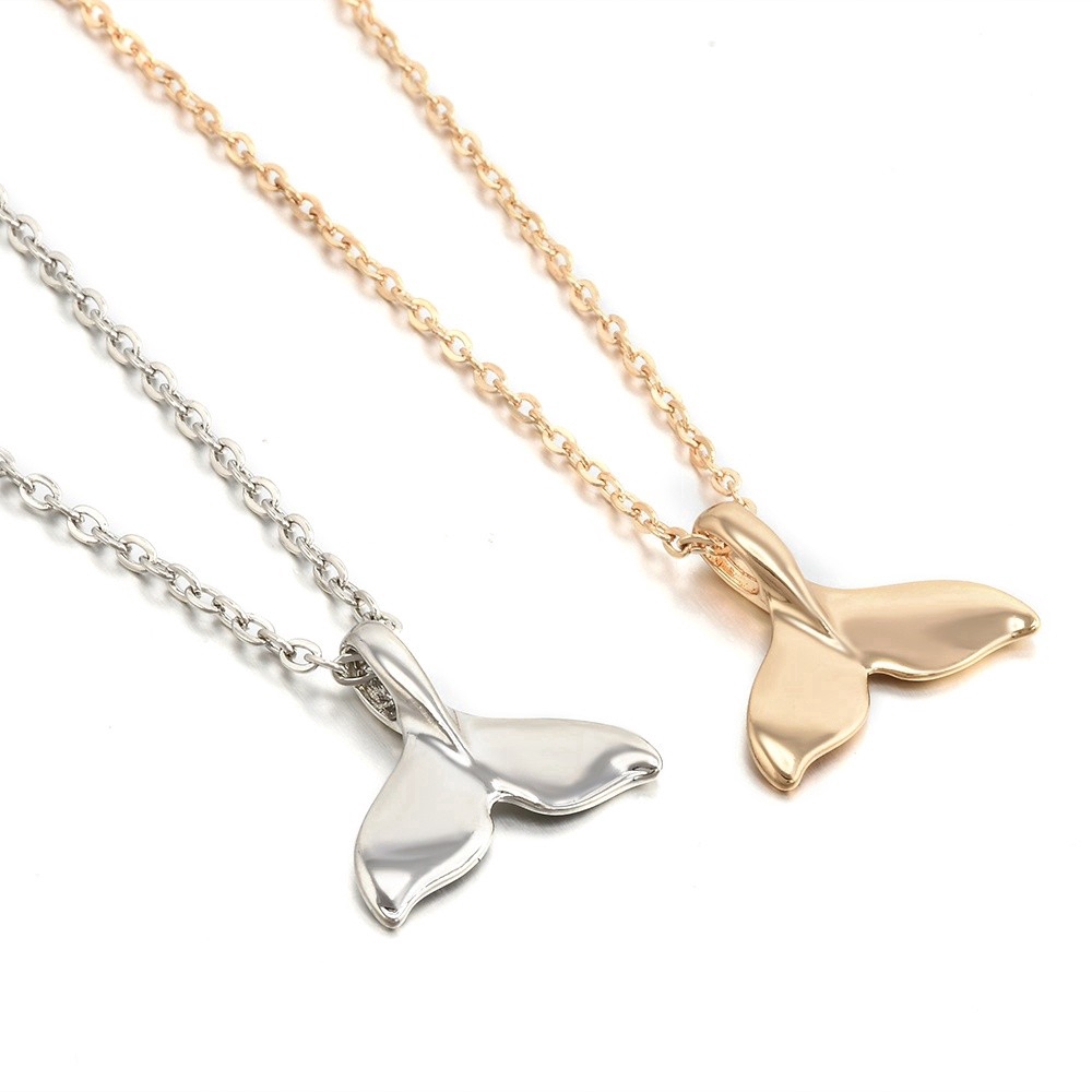 Vòng cổ có mặt dây hình đuôi cá phong cách đơn giản ngọt ngào