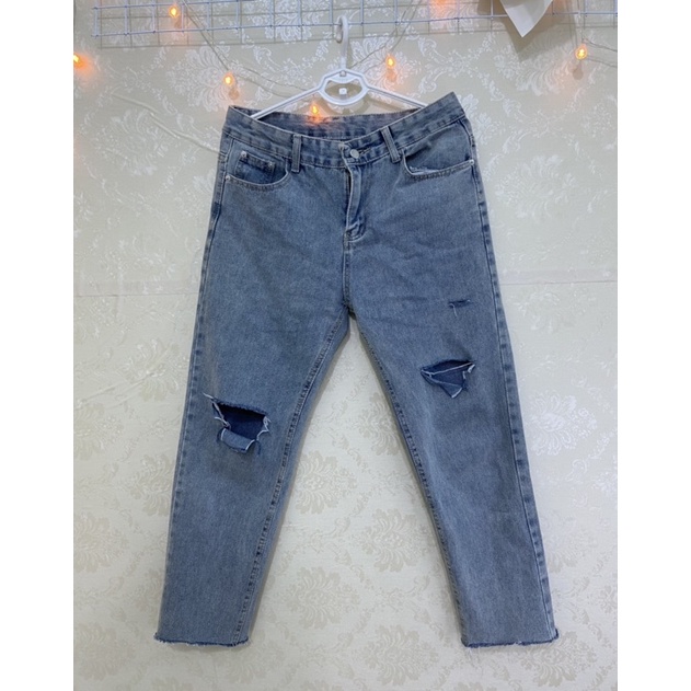 Quần baggy ống rộng - Quần jean rách nam dễ phối đồ phong cách Hàn quốc #TA351