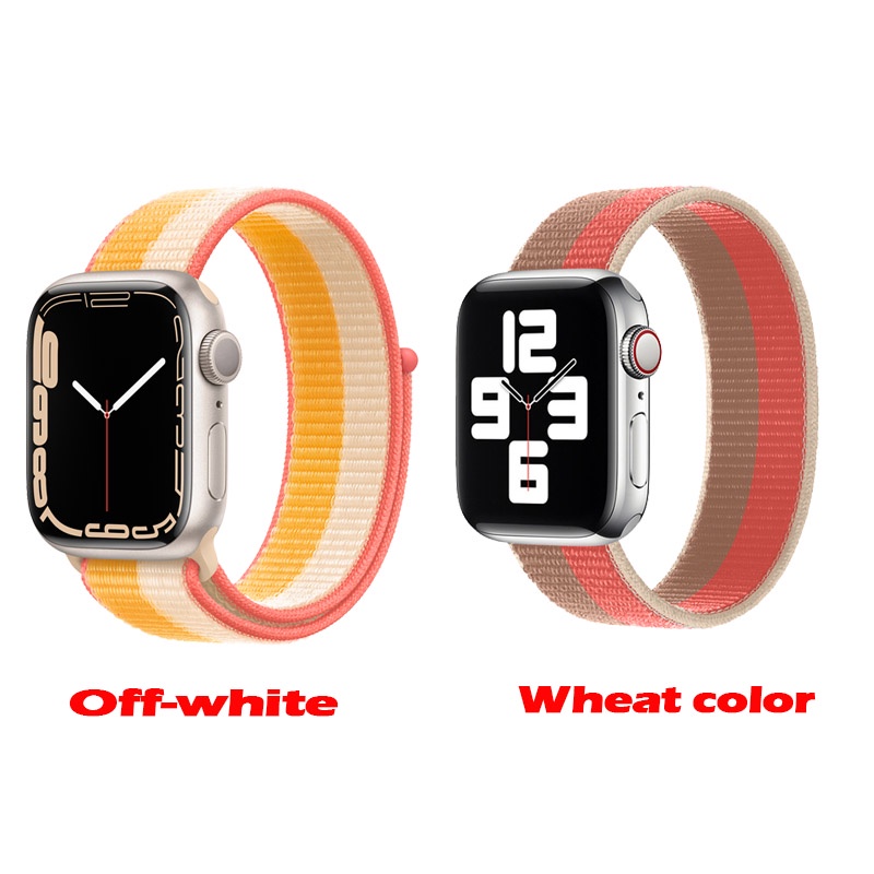 strap for apple watch 7 45mm 41mm 44mm 40mm 42mm 38mm sport nylon loop band for iwatch series 7 6 se 5 4 3 2 1