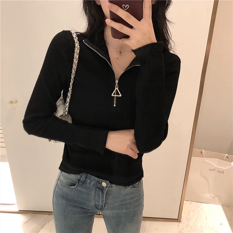 Áo Len Tay Dài Cổ Lọ Khóa Kéo Thời Trang Cho Nữ | BigBuy360 - bigbuy360.vn