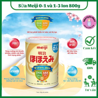 Sữa Meiji 0-1 và 1-3 lon 800g date 2025
