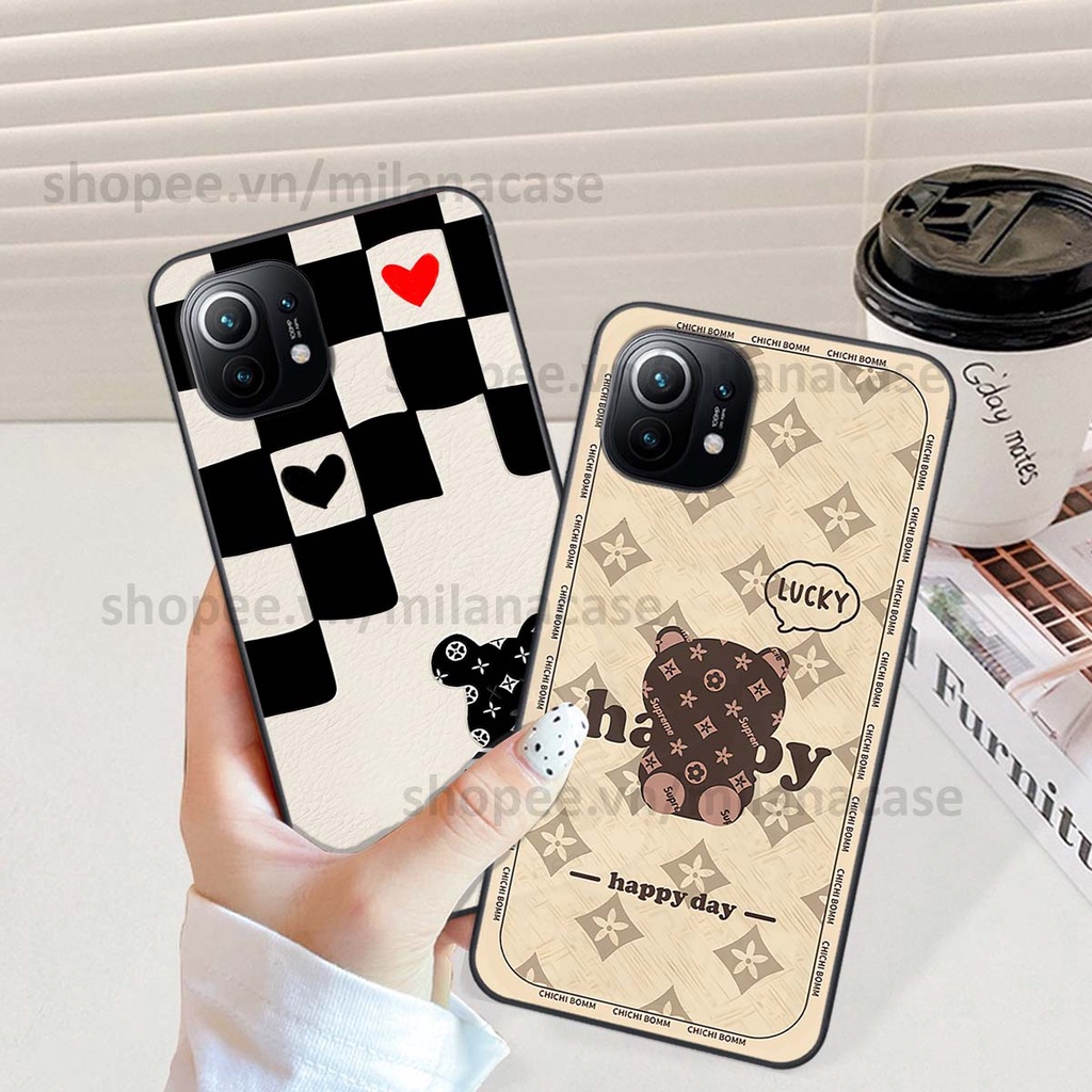 Ốp Xiaomi Mi 11 / Mi 11T / Mi 11 Lite gấu be@rBrick gấu Teddy Kaws siêu đẹp, phong cách, cá tính