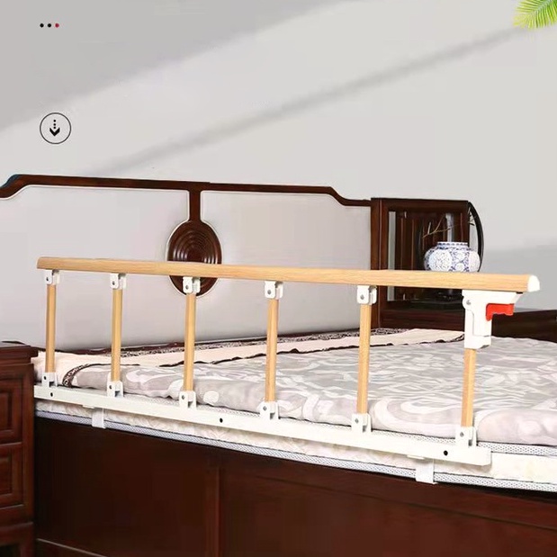 Hàng rào giường gấp hợp kim nhôm vân gỗ cho người già và trẻ em