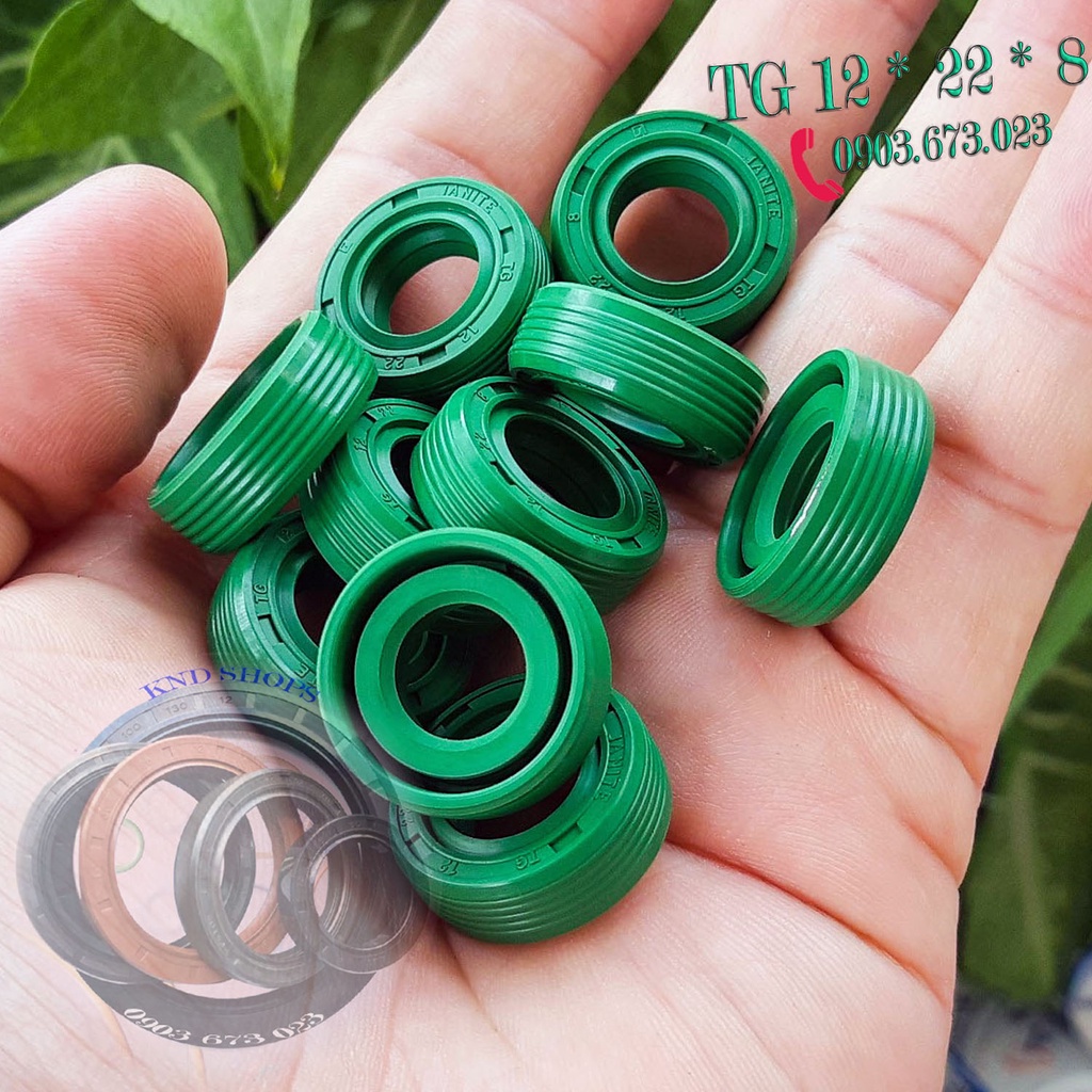 Phốt chặn dầu (nhớt) và chặn bụi trục cơ máy rửa xe mini TG 12x22 (12*22*8), phụ tùng xe máy và máy bơm nước | KND Shops