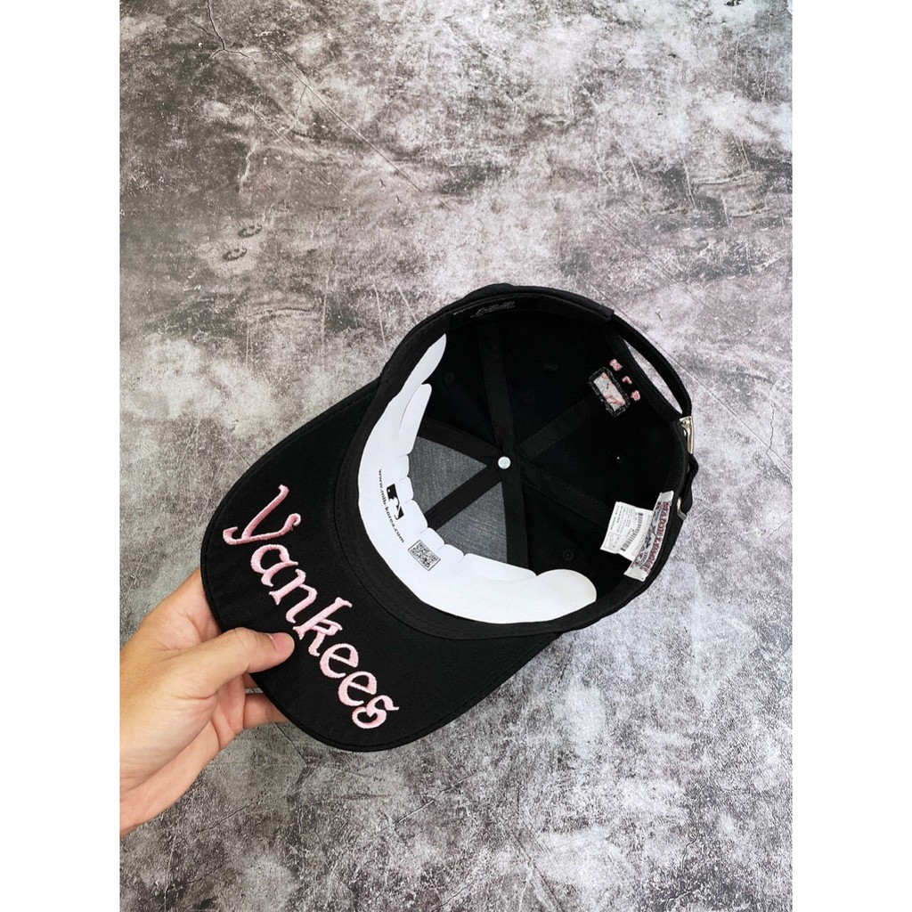 Mũ/Nón Lưỡi Trai MLB NY Yankees Baseball Cap Black/White N07