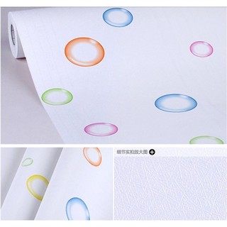 Decal giấy dán tường bong bóng trắng