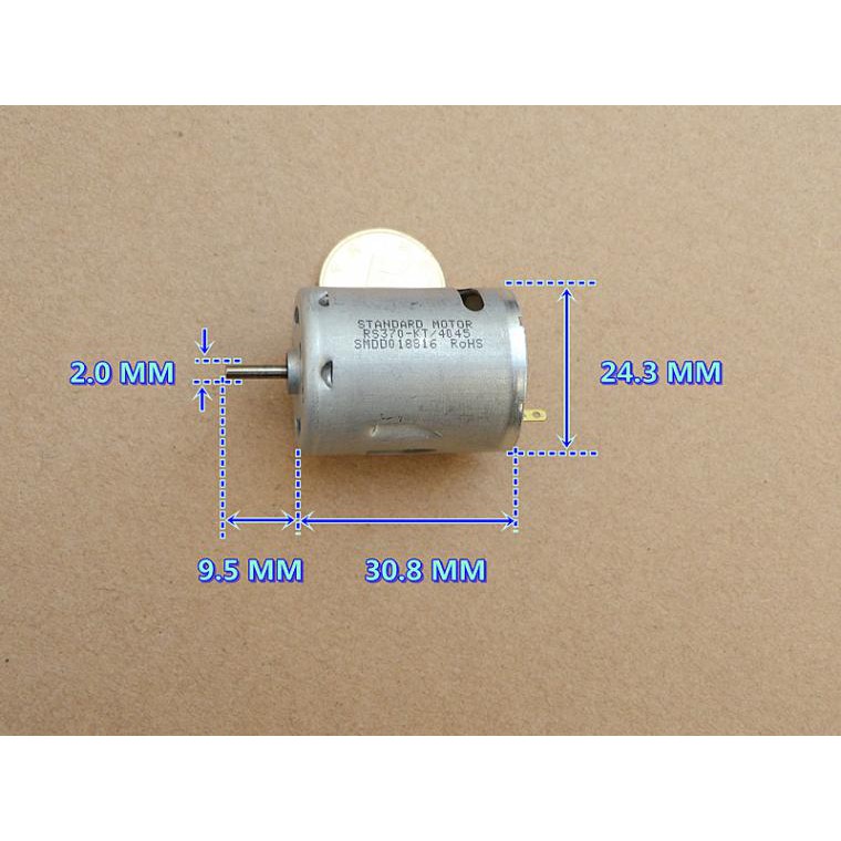 Động cơ motor mini 370 tốc độ cao - 6-12VDC - cực mạnh - 33600rpm - LK0023