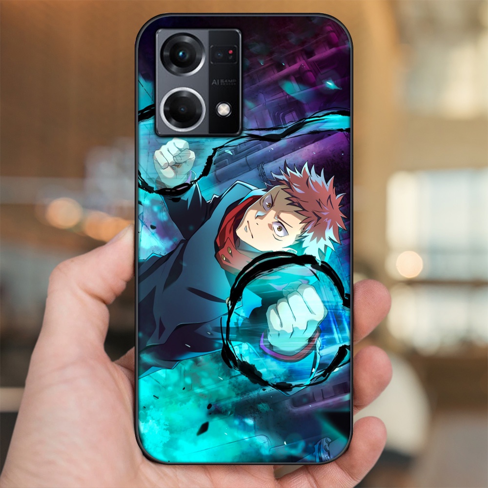 Ốp lưng Oppo Reno 8 4G viền đen in hình Yuji Jujutsu Kaisen