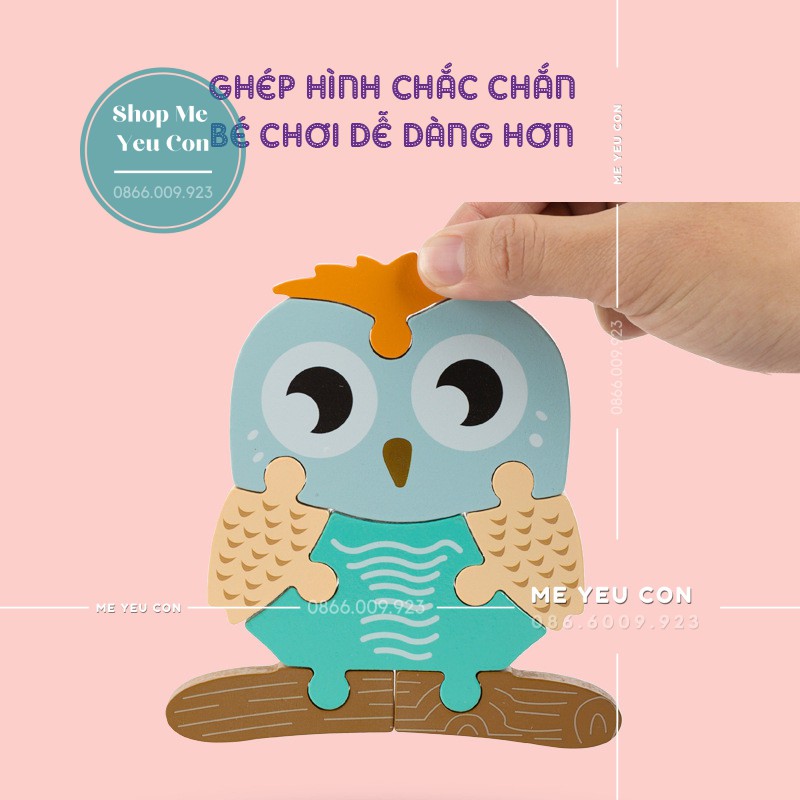 Đồ Chơi Ghép Hình Gỗ Nổi 3D Cho Bé Từ 1-3 Tuổi (Nhiều Mẫu)