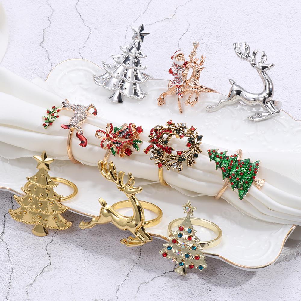 Vòng Treo Khăn Ăn Bằng Kim Loại Hình Ông Già Noel Giáng Sinh / Cưới / Giá