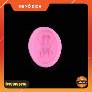 Dụng cụ làm bánh - Khuôn silicon 3D cặp thiên thần làm bánh rau câu, trang trí bánh kem