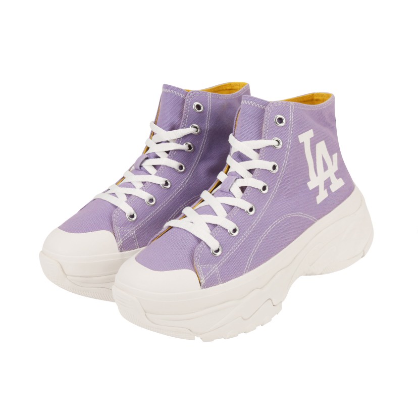 [CHÍNH HÃNG] Giày thể thao Sneaker M.L.B Chunky Canvas cổ cao logo LA Dodger màu Tím - CODE: 32SHU1111-07V