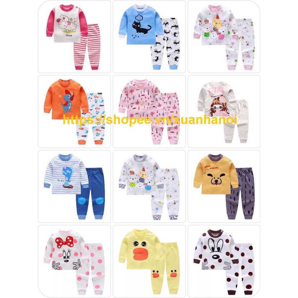 Bộ Cotton dầy Quảng Châu cho bé trai bé gái_chọn 12 mẫu