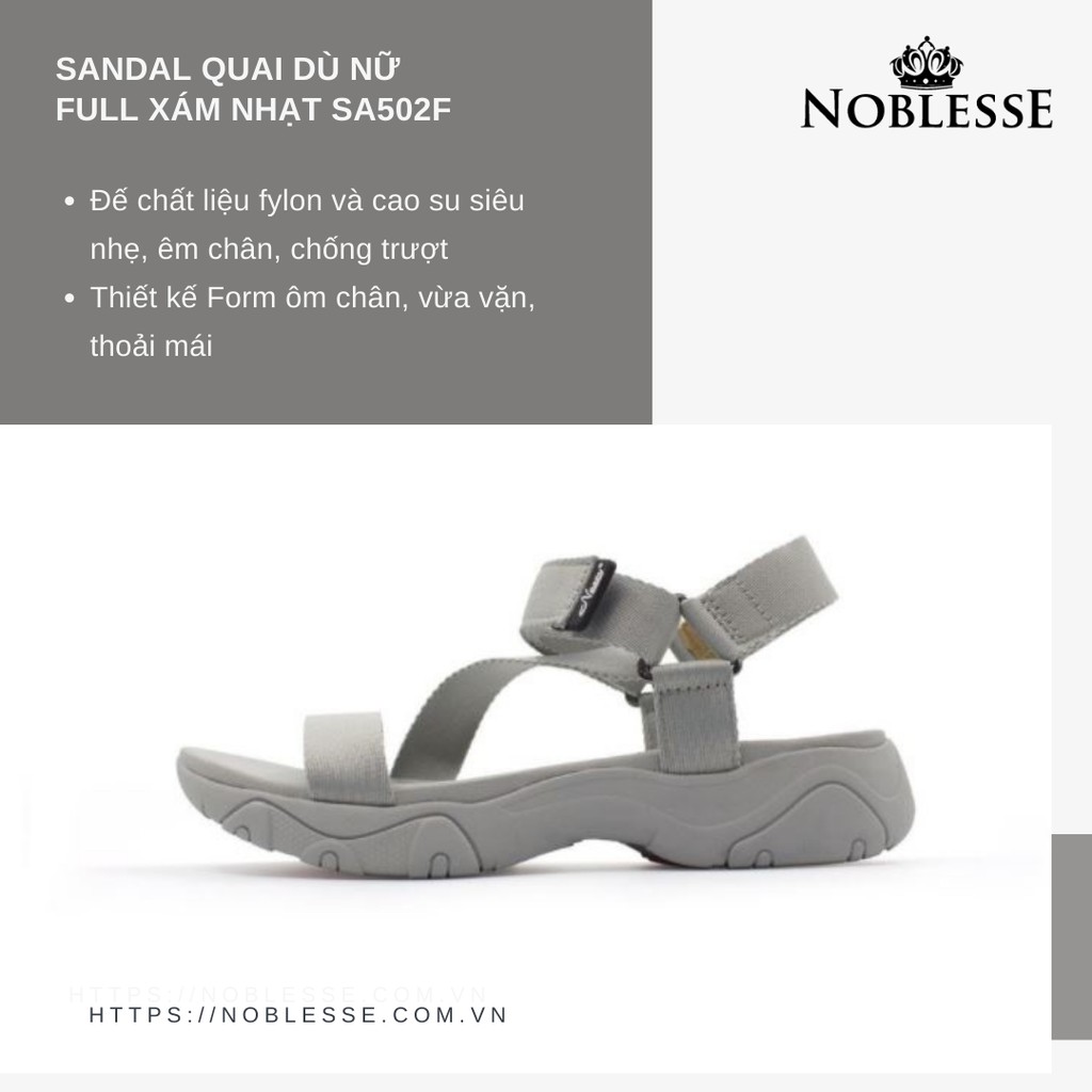 GIÀY SANDAL NỮ ĐI HỌC MÀU XÁM NHẠT THỜI TRANG CHÍNH HÃNG NESTY- SA502F