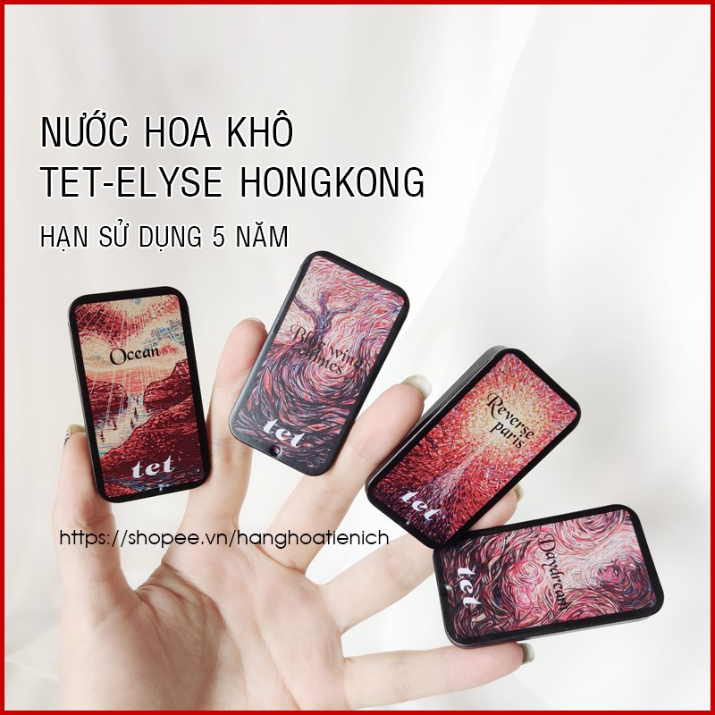 Nước hoa khô TET-Elyse HongKong- Nước hoa sáp khô gồm 4 mùi thơm Nhẹ Nhàng, Quyến Rũ ( Hạn sử dụng 5 năm)