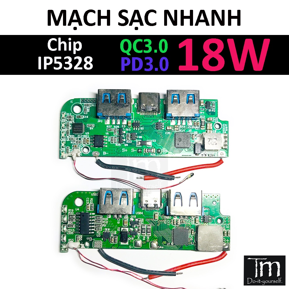 Mạch Sạc Dự Phòng Sạc Nhanh 18W QC3.0 PD3.0 IP5328