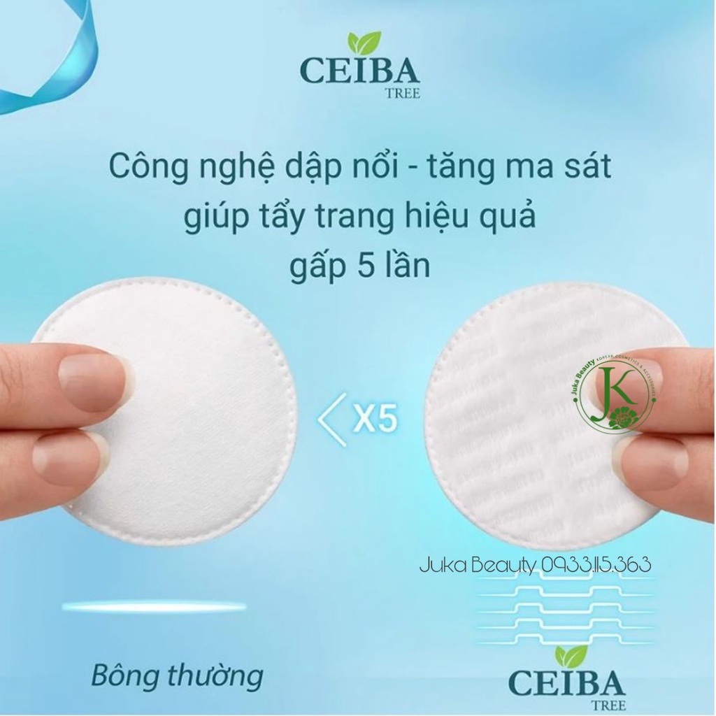 Bông tẩy trang Organic Pháp 100% chất liệu Cotton Ceiba Tree (80/120/140 Miếng)