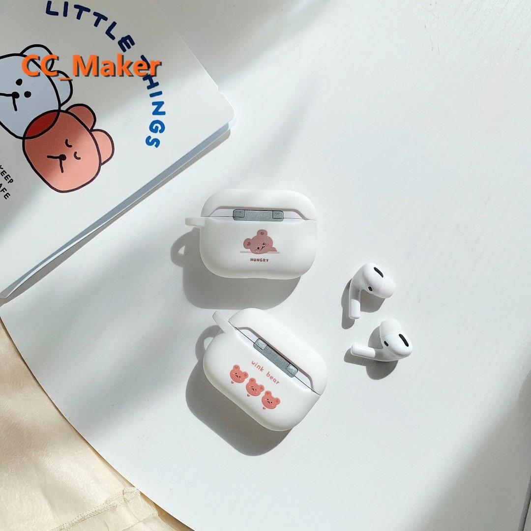 Vỏ bảo vệ hộp sạc tai nghe họa tiết gấu con dễ thương cho Airpods | BigBuy360 - bigbuy360.vn
