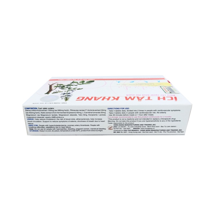ích Tâm Khang - Tăng Cường Sức Khỏe Tim Mạch (Hộp 30 Viên)