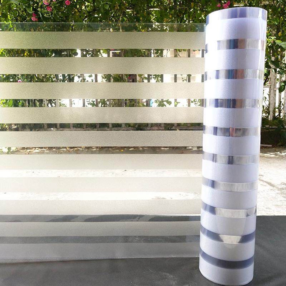 Miếng Dán Làm Mờ Cửa Kính Họa Tiết Kẻ Sọc Tiện Dụng Cho Nhà Tắm/ Văn Phòng