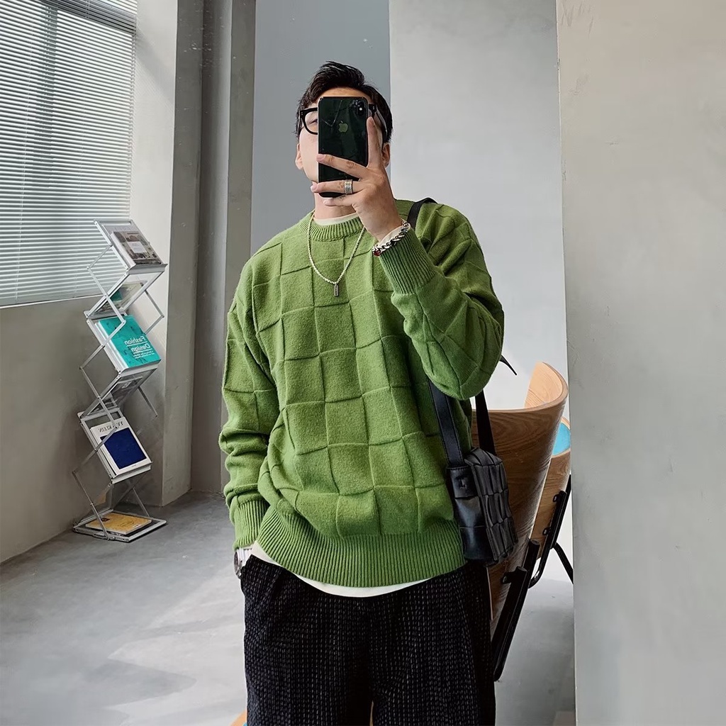 Áo sweater Kẻ Sọc Kiểu retro Thời Trang Mùa Thu 2022 Cho Nam Hàn Quốc áo sweater cổ lọ simple áo sweater form rộng áo sweater nỉ áo dài tay