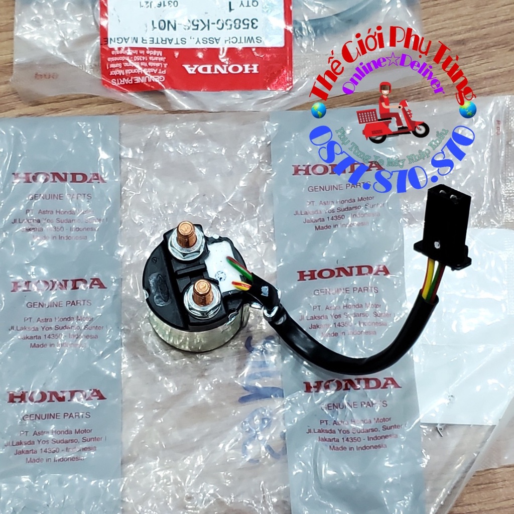 Rơ le đề, cóc đề tròn Sonic/ Winner zin Honda Indonesia - 35850-K56-N01