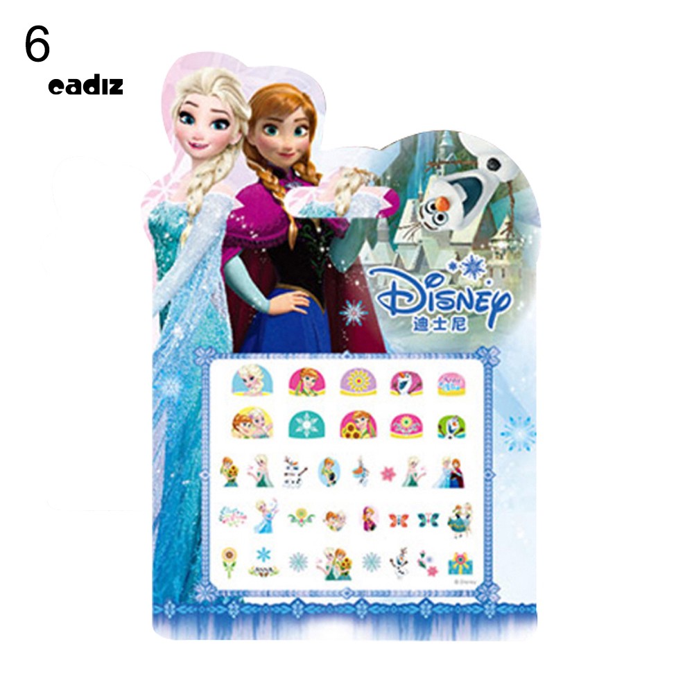 [Hàng mới về] Tấm Nhãn Dán Dán Móng Tay Hình Chuột Mickey/ Minnie/ Công Chúa Hoạt Hình Màu Trắng Bắt Mắt