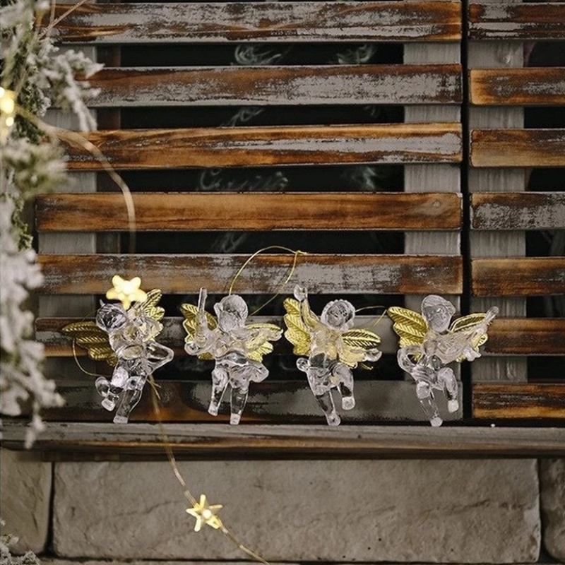 Bộ 4 Búp Bê Thiên Thần Trong Suốt Trang Trí Cây Thông