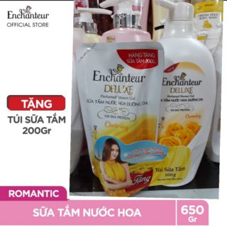 (1 tặng 1 ) sữa tắm enchantur 650 tặng kèm gói sữa tắm 200g